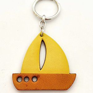 Hermes Leather Sailboat Keychain Bag Charm Very Rare!